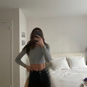 Brandy Melville Grey Cropped Cardigan